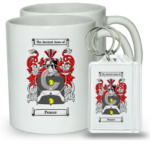 Pearce Pair of Coffee Mugs and Pair of Keychains