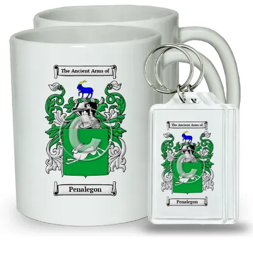 Penalegon Pair of Coffee Mugs and Pair of Keychains