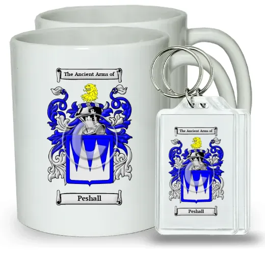 Peshall Pair of Coffee Mugs and Pair of Keychains