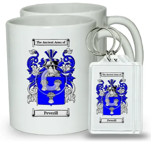 Peverill Pair of Coffee Mugs and Pair of Keychains
