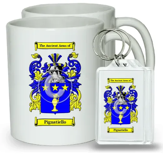 Pignatiello Pair of Coffee Mugs and Pair of Keychains