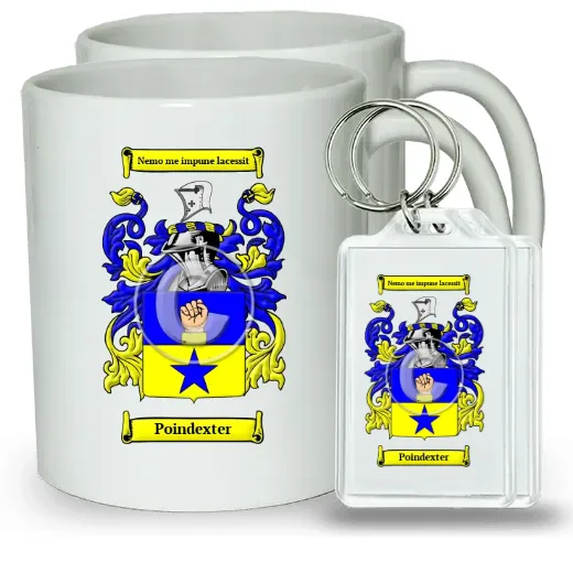 Poindexter Pair of Coffee Mugs and Pair of Keychains