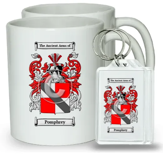 Pomphrey Pair of Coffee Mugs and Pair of Keychains