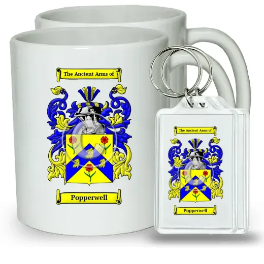 Popperwell Pair of Coffee Mugs and Pair of Keychains