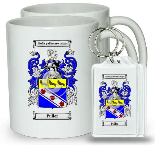 Puller Pair of Coffee Mugs and Pair of Keychains