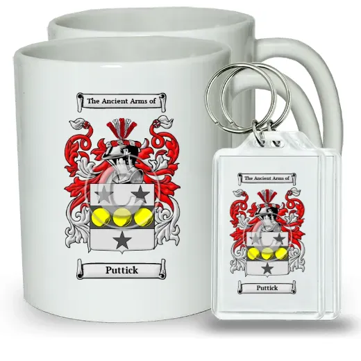 Puttick Pair of Coffee Mugs and Pair of Keychains