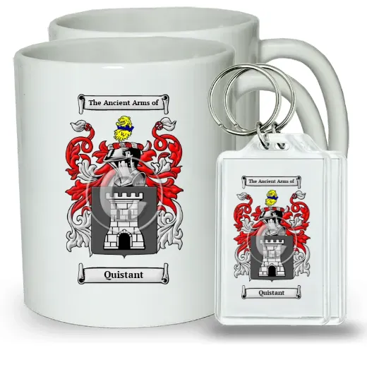 Quistant Pair of Coffee Mugs and Pair of Keychains
