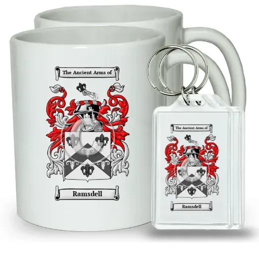 Ramsdell Pair of Coffee Mugs and Pair of Keychains