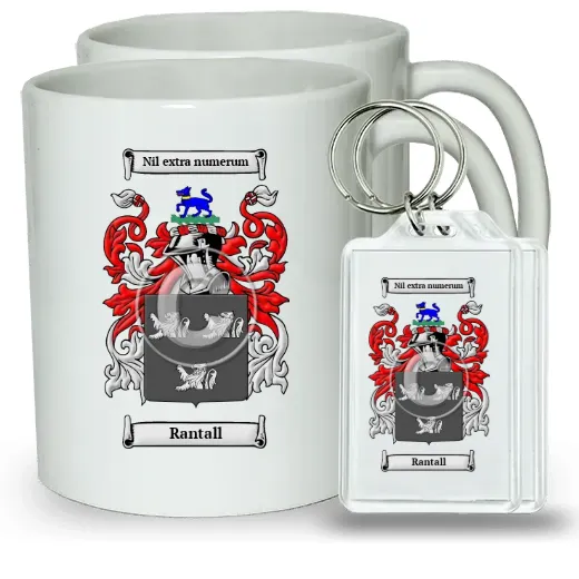 Rantall Pair of Coffee Mugs and Pair of Keychains