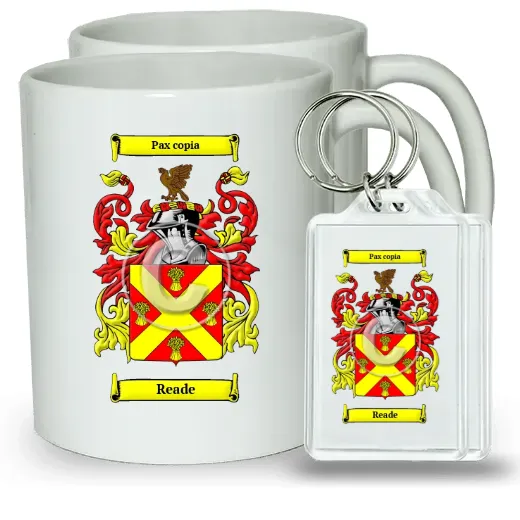 Reade Pair of Coffee Mugs and Pair of Keychains