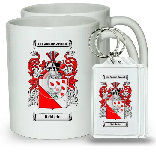 Rehbein Pair of Coffee Mugs and Pair of Keychains