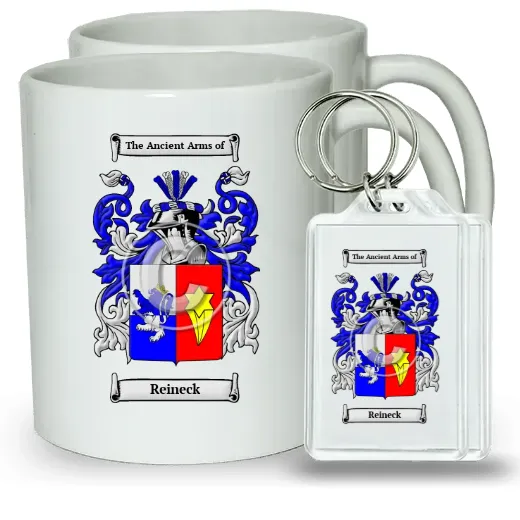 Reineck Pair of Coffee Mugs and Pair of Keychains