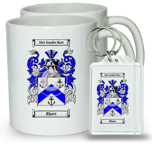 Rhett Pair of Coffee Mugs and Pair of Keychains