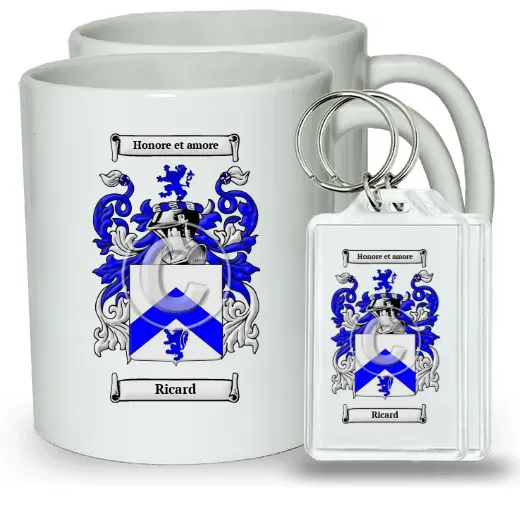 Ricard Pair of Coffee Mugs and Pair of Keychains