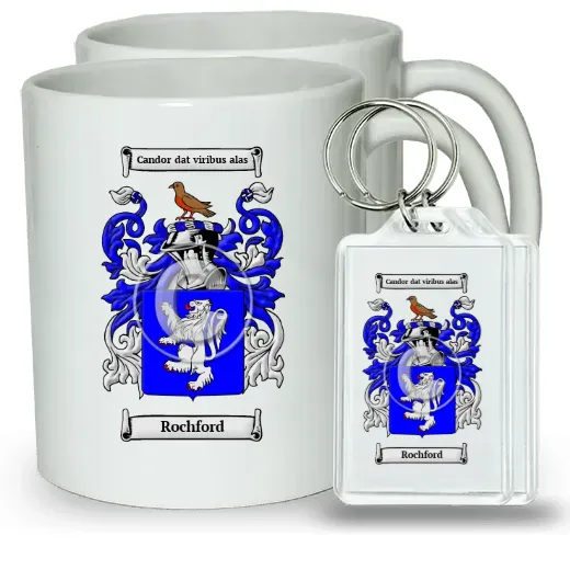 Rochford Pair of Coffee Mugs and Pair of Keychains