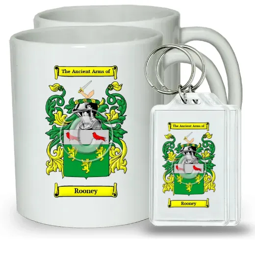 Rooney Pair of Coffee Mugs and Pair of Keychains