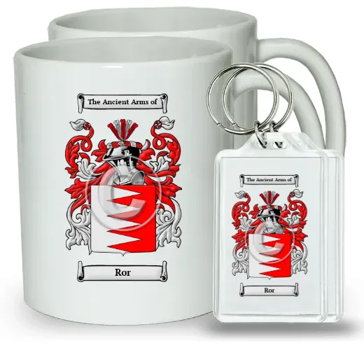 Ror Pair of Coffee Mugs and Pair of Keychains