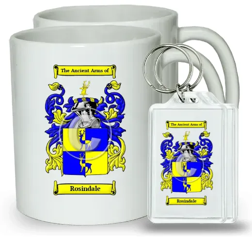 Rosindale Pair of Coffee Mugs and Pair of Keychains