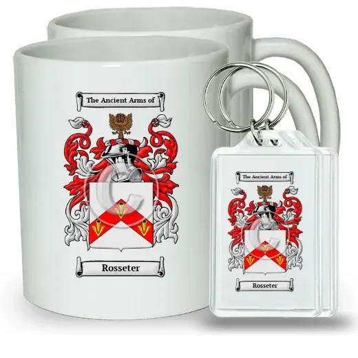 Rosseter Pair of Coffee Mugs and Pair of Keychains