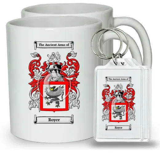 Royce Pair of Coffee Mugs and Pair of Keychains