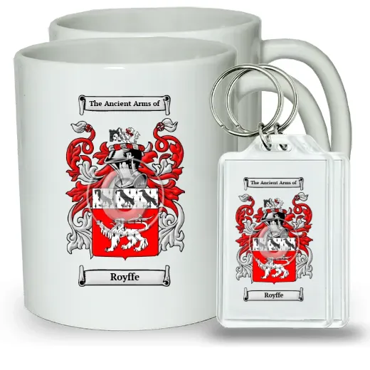 Royffe Pair of Coffee Mugs and Pair of Keychains