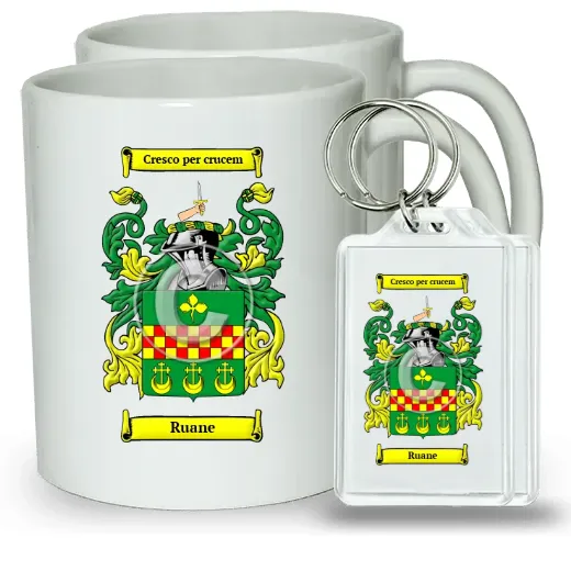 Ruane Pair of Coffee Mugs and Pair of Keychains