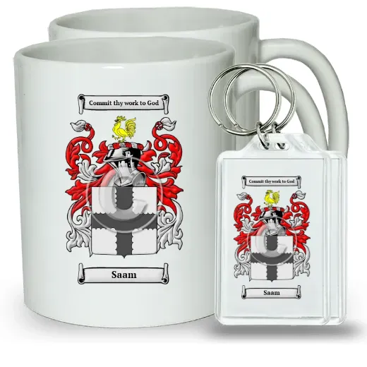 Saam Pair of Coffee Mugs and Pair of Keychains