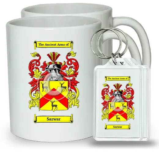 Sarwar Pair of Coffee Mugs and Pair of Keychains
