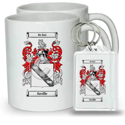 Saville Pair of Coffee Mugs and Pair of Keychains