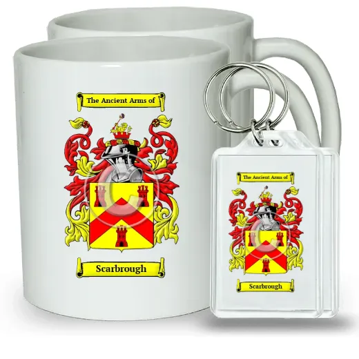 Scarbrough Pair of Coffee Mugs and Pair of Keychains