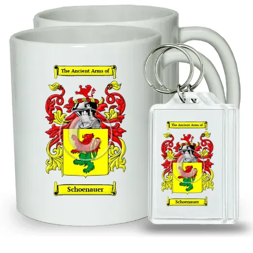 Schoenauer Pair of Coffee Mugs and Pair of Keychains