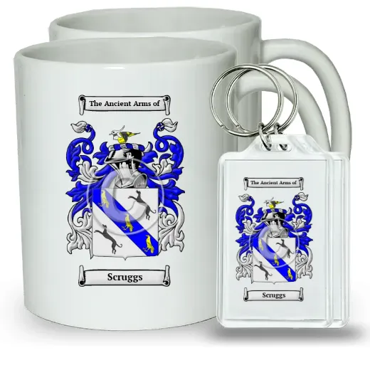 Scruggs Pair of Coffee Mugs and Pair of Keychains