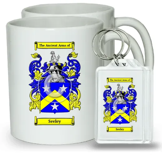 Seeley Pair of Coffee Mugs and Pair of Keychains