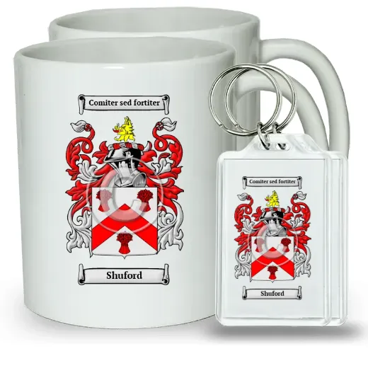 Shuford Pair of Coffee Mugs and Pair of Keychains