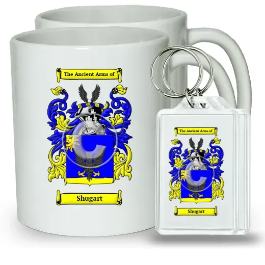 Shugart Pair of Coffee Mugs and Pair of Keychains