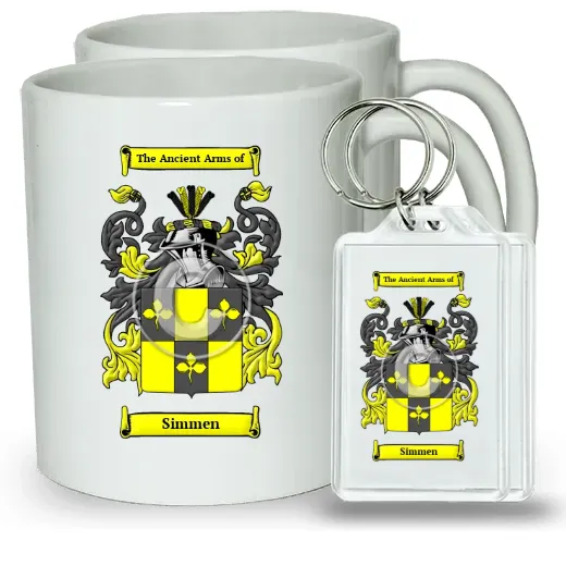 Simmen Pair of Coffee Mugs and Pair of Keychains