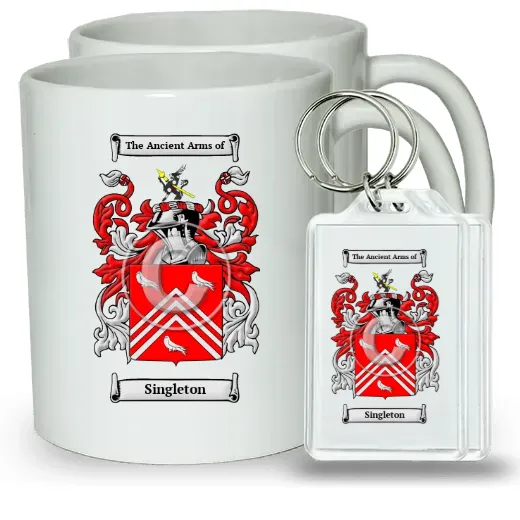 Singleton Pair of Coffee Mugs and Pair of Keychains