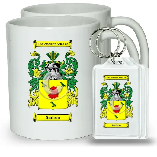 Smiton Pair of Coffee Mugs and Pair of Keychains