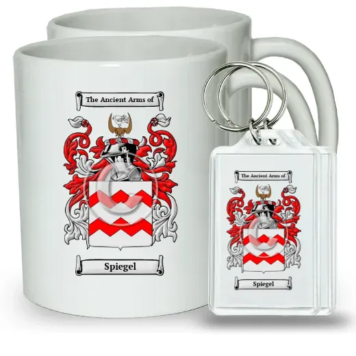 Spiegel Pair of Coffee Mugs and Pair of Keychains