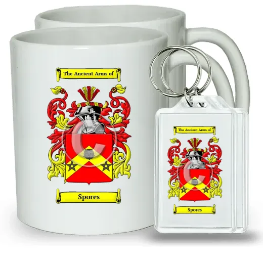 Spores Pair of Coffee Mugs and Pair of Keychains