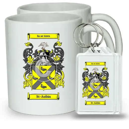 St-Aubin Pair of Coffee Mugs and Pair of Keychains