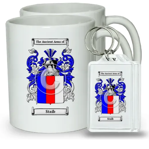 Staib Pair of Coffee Mugs and Pair of Keychains