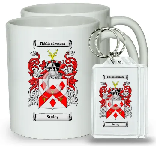 Staley Pair of Coffee Mugs and Pair of Keychains