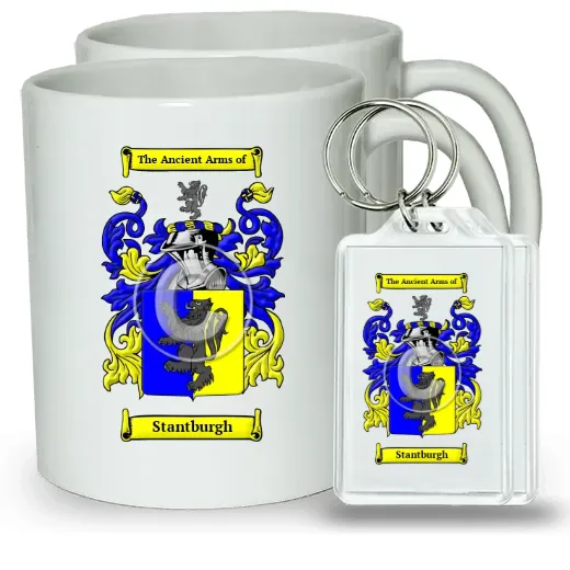 Stantburgh Pair of Coffee Mugs and Pair of Keychains