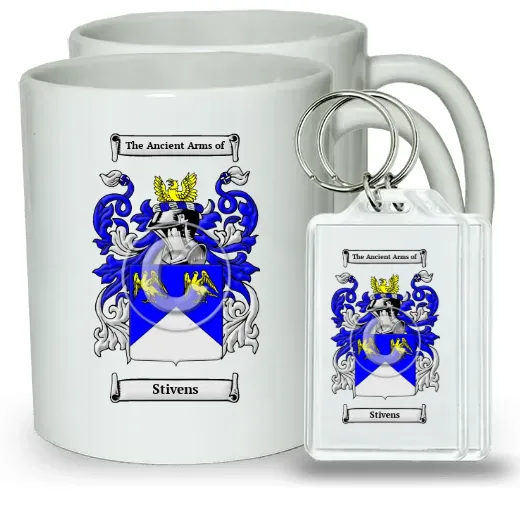 Stivens Pair of Coffee Mugs and Pair of Keychains
