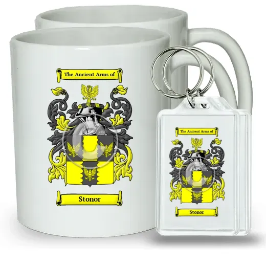 Stonor Pair of Coffee Mugs and Pair of Keychains