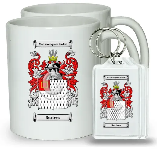 Surtees Pair of Coffee Mugs and Pair of Keychains