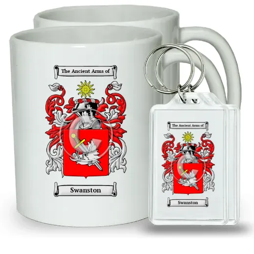 Swanston Pair of Coffee Mugs and Pair of Keychains