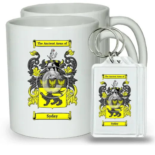 Syday Pair of Coffee Mugs and Pair of Keychains