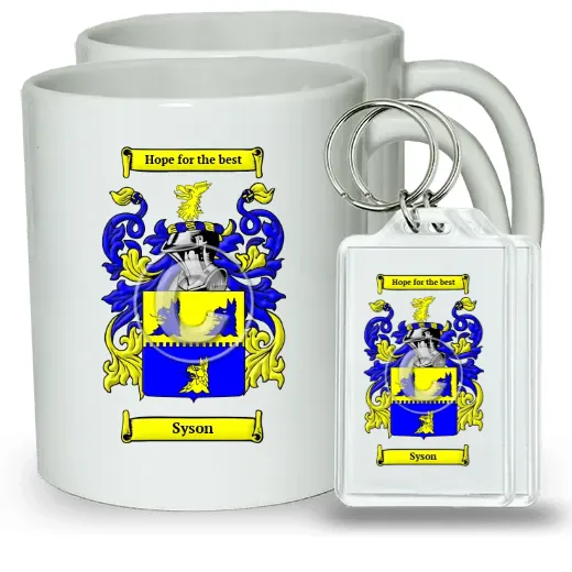 Syson Pair of Coffee Mugs and Pair of Keychains